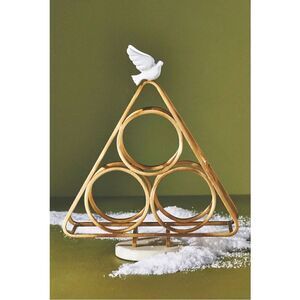 NEW Anthropologie Paloma Dove Bird Brass Marble Wine Bottle Holder Wedding Gift
